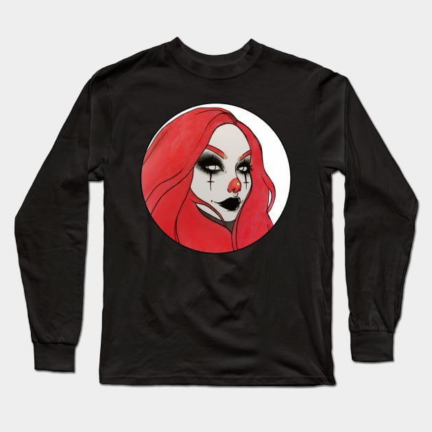 Cute clown babe Long Sleeve T-Shirt by Lissacorinne